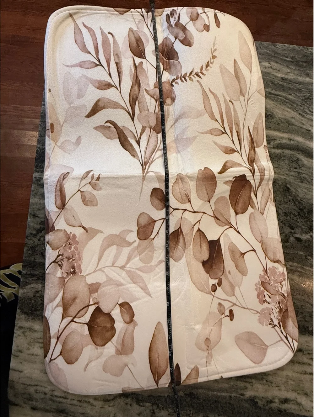 4 Pcs Brown Plant Shower Curtain Set with Non-Slip Rugs,